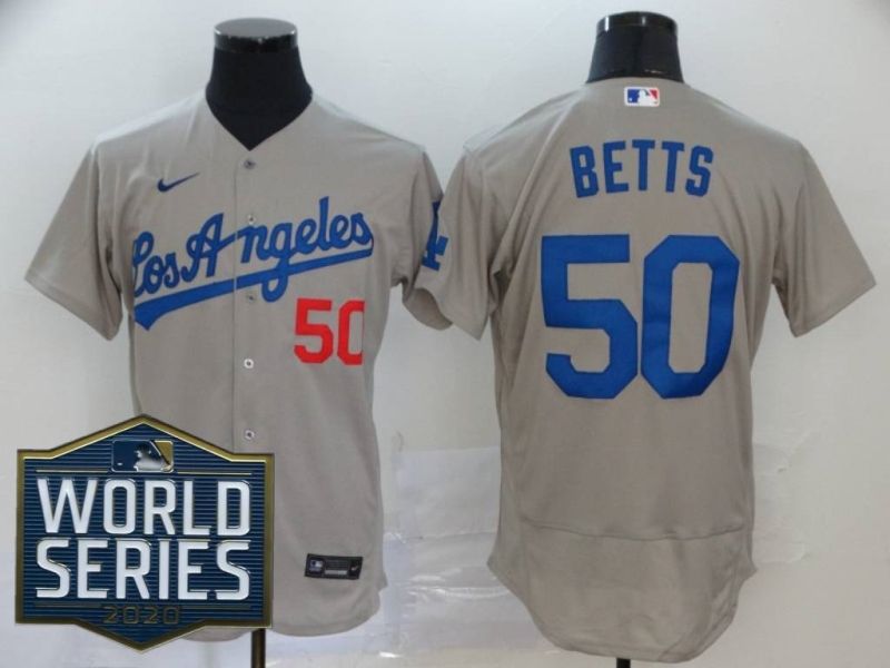 Los Angeles Dodgers Mookie Betts 50 2020 Mlb Grey Jersey