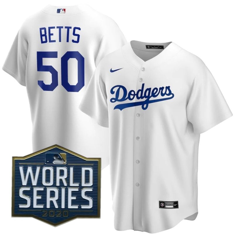 Los Angeles Dodgers Mookie Betts 50 2020 Mlb White Jersey