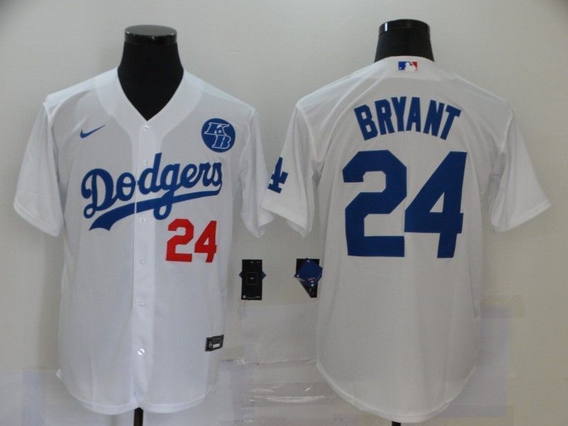 Los Angeles Dodgers Tribute Kobe Bryant 24 2020 Mlb White Jersey
