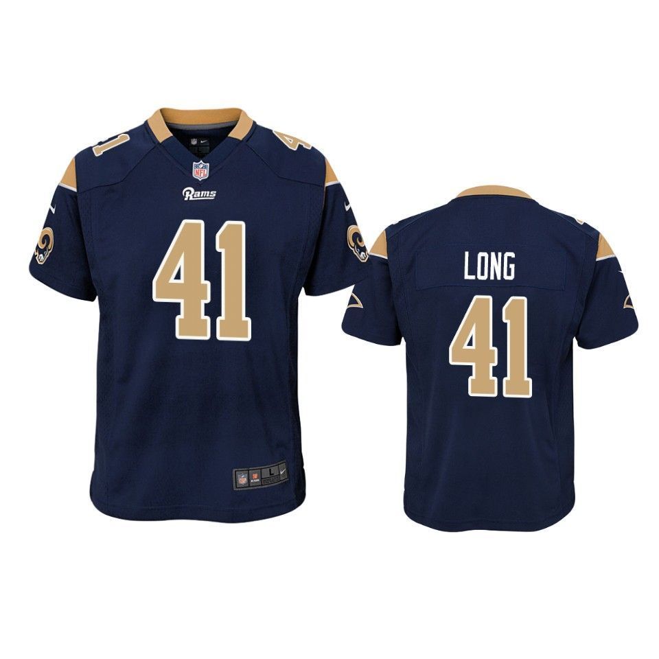 Los Angeles Rams David Long 2019 Nfl Draft Navy Game Youth Jersey
