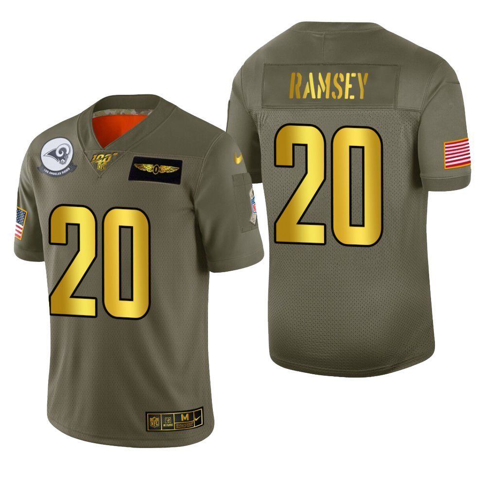 Los Angeles Rams Jalen Ramsey 2019 Salute To Service Nfl 100 Mens Jersey Metallic