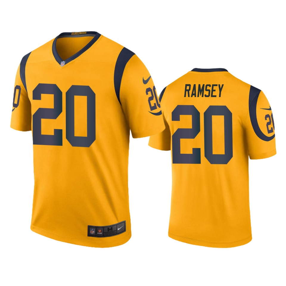 Los Angeles Rams Jalen Ramsey Gold Color Rush Legend Jersey