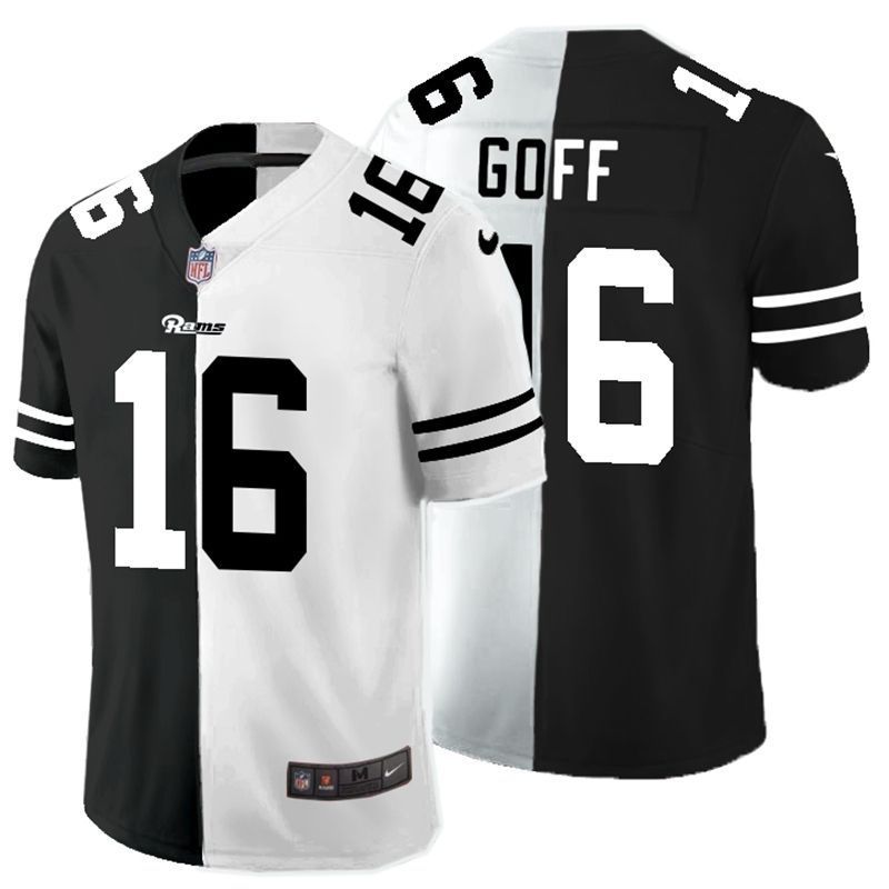 Los Angeles Rams Jared Goff 16 Nfl 2020 Black And White Jersey