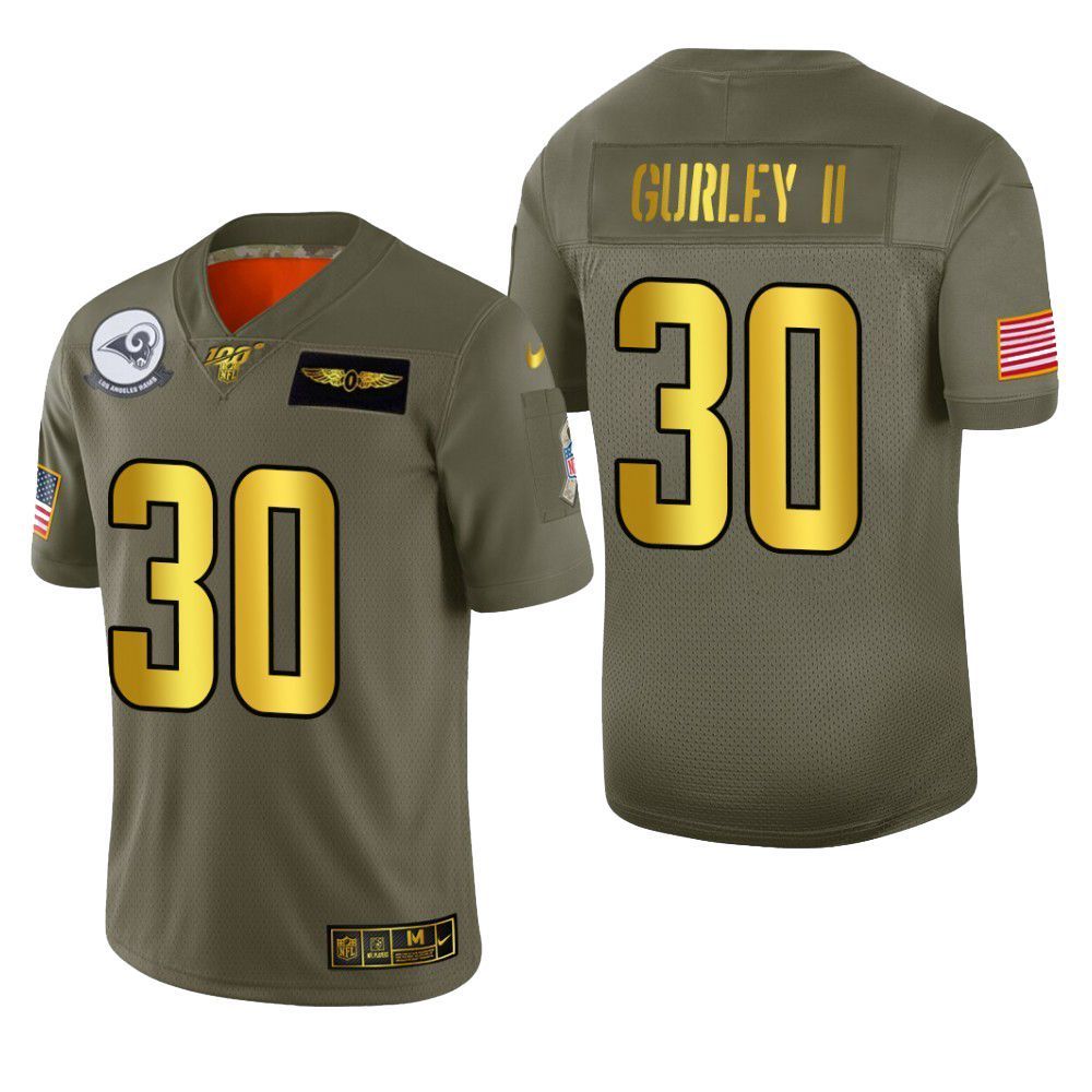Los Angeles Rams Todd Gurley 2019 Salute To Service Nfl 100 Mens Jersey Metallic