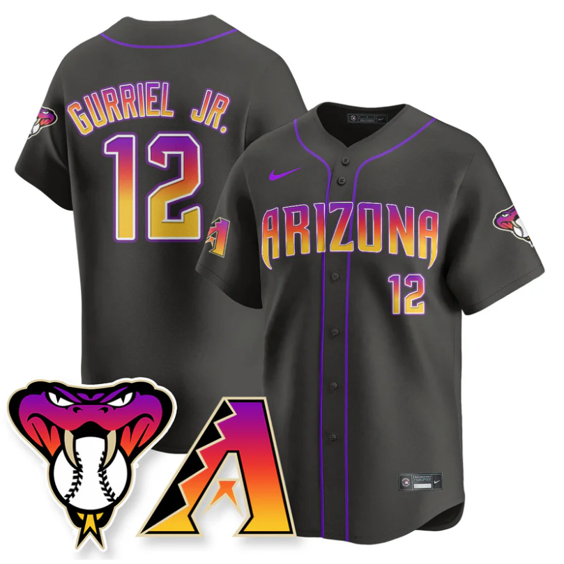 Lourdes Gurriel Jr Jersey #12 Arizona Diamondbacks 2025 City Connect Concept Sti