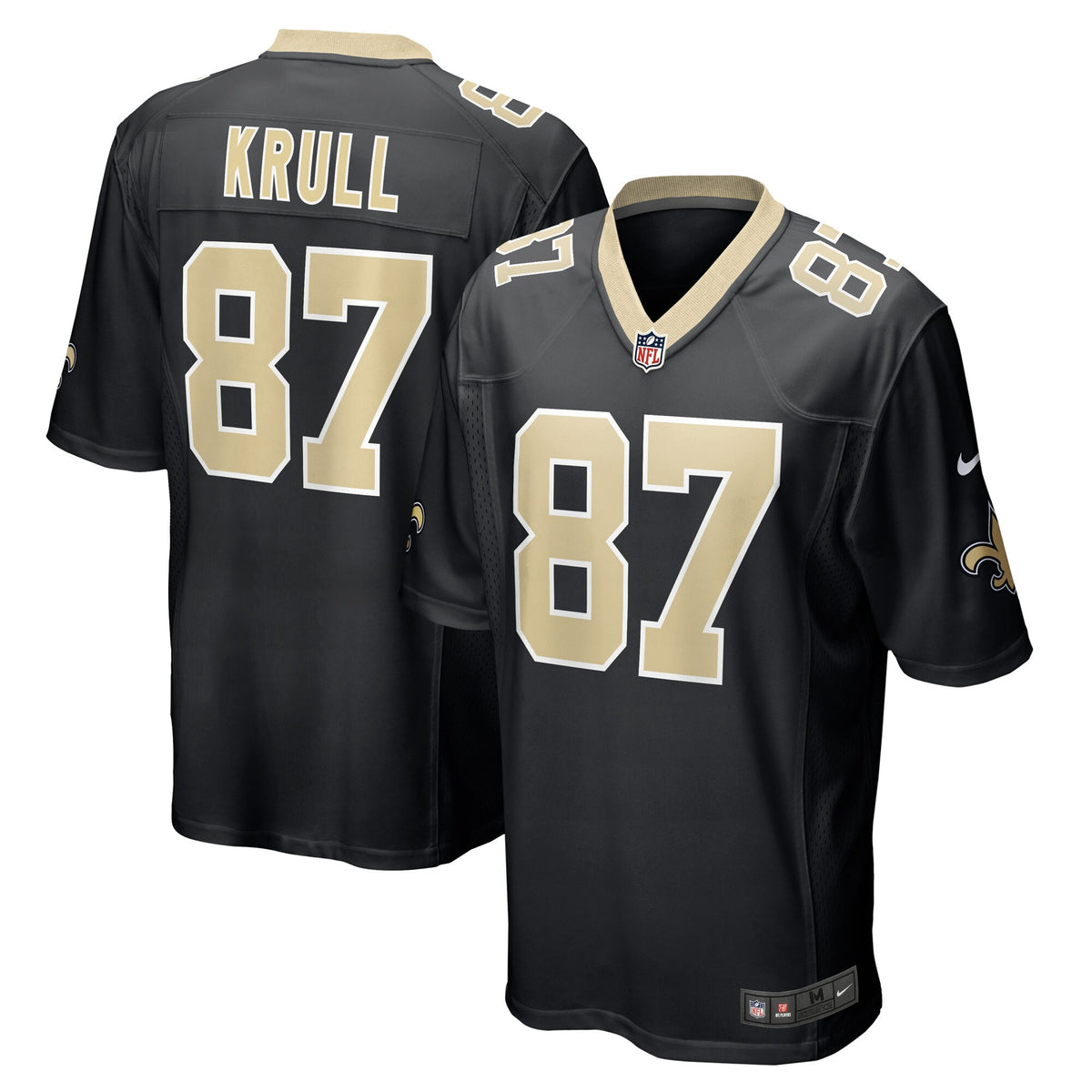 Lucas Krull New Orleans Saints Nike Game Player Jersey Black