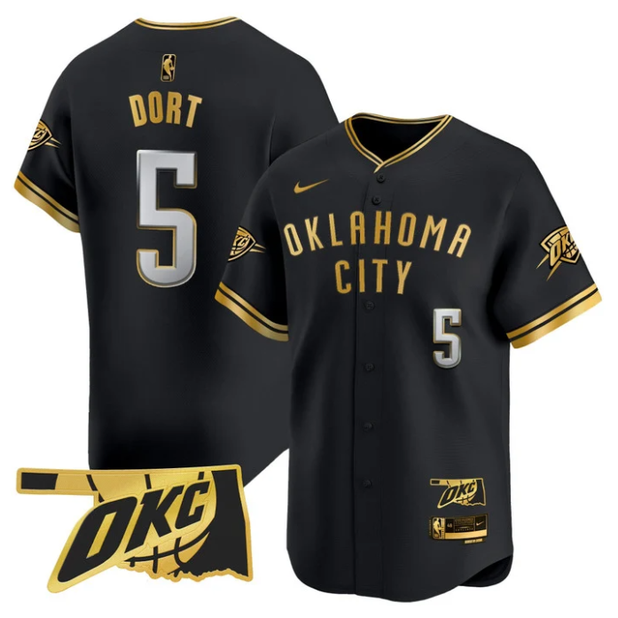 Luguentz Dort Jersey #5 Oklahoma City Thunder Vapor Baseball Stitched Black Gold