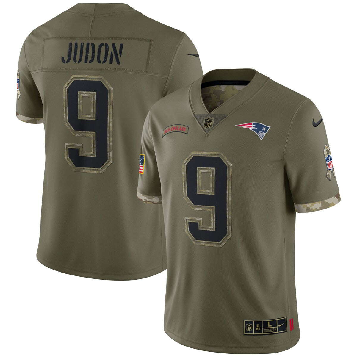 Matthew Judon New England Patriots Nike 2022 Salute To Service Limited Jersey Olive