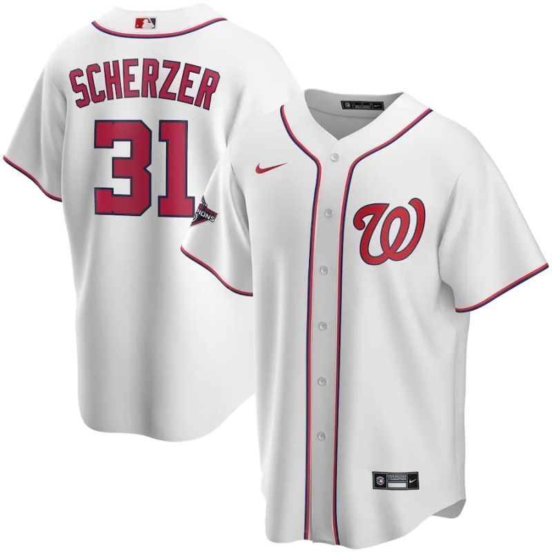 Max Scherzer 31 Washington Nationals 2020 Mlb White Jersey
