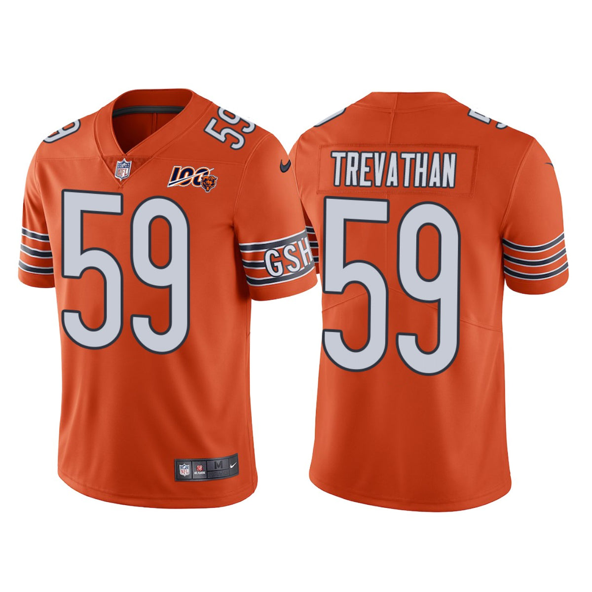 Men Chicago Bears 100th Anniversary Danny Trevathan Orange Vapor Limited Jersey