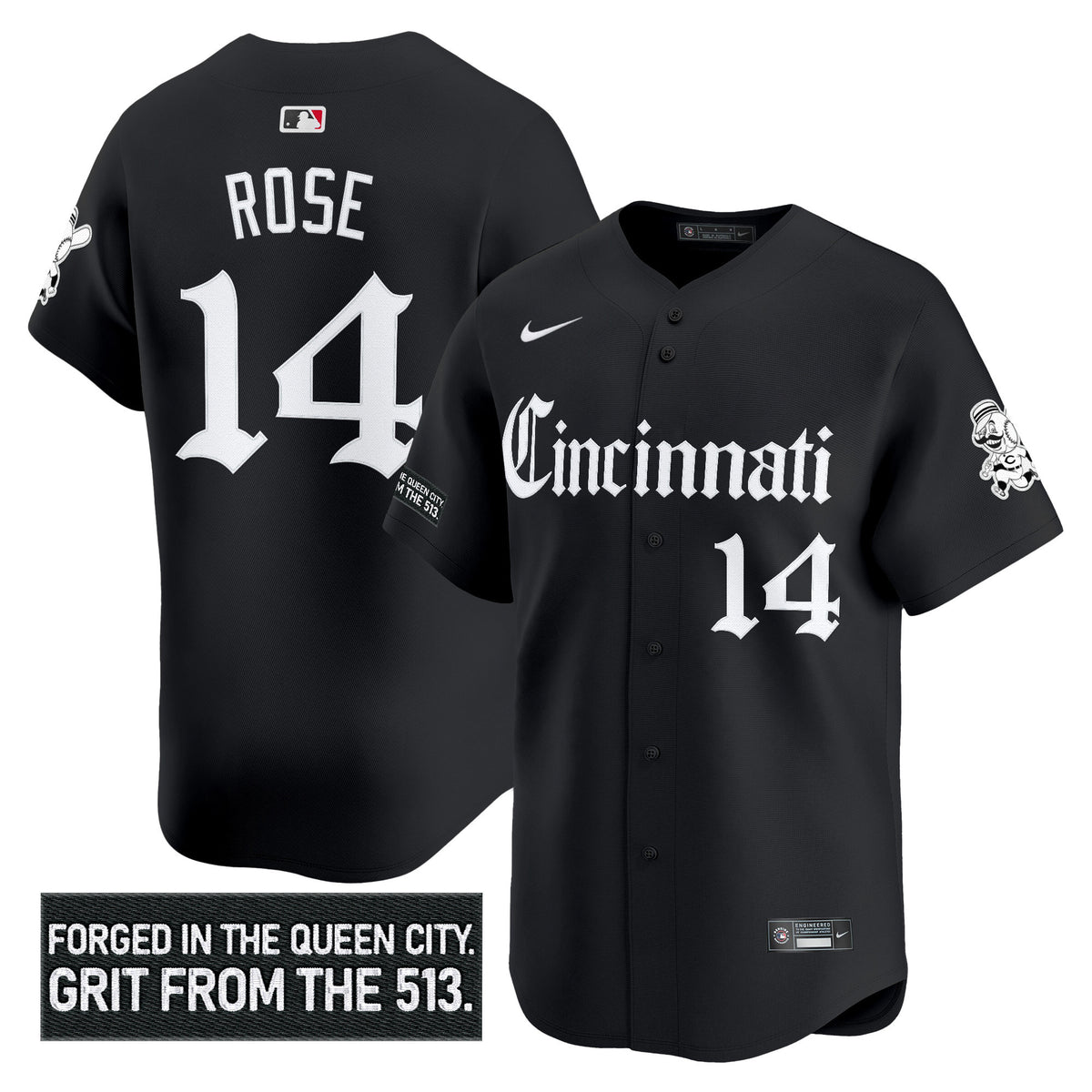 Men s Cincinnati Reds Gothic Queen City Edition Vapor Premier Limited Jersey All Stitched