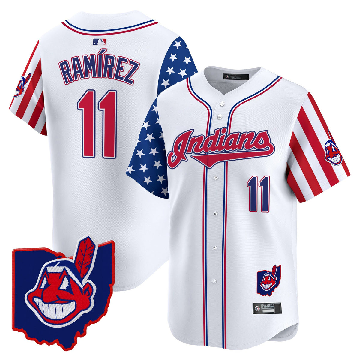 Men s Cleveland Indians 2025 Independence Day Vapor Premier Limited Jersey All Stitched