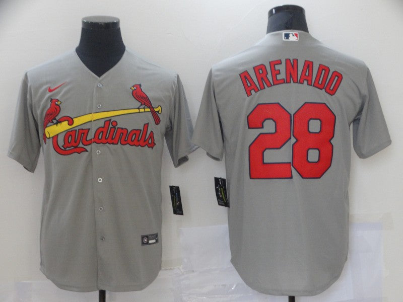 Men Stlouis Cardinals 28 Arenado Grey Game 2021 Nike Mlb Jersey