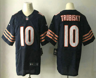 Mens 2017 Nfl Draft Chicago Bears 10 Mitchell Trubisky Navy Blue Team Color Stitched Nfl Nike Elite Jersey