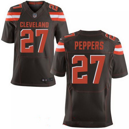 Mens 2017 Nfl Draft Cleveland Browns 27 Jabrill Peppers Brown Team Color Stitched Nfl Nike Elite Jersey