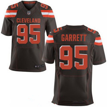 Mens 2017 Nfl Draft Cleveland Browns 95 Myles Garrett Brown Team Color Stitched Nfl Nike Elite Jersey