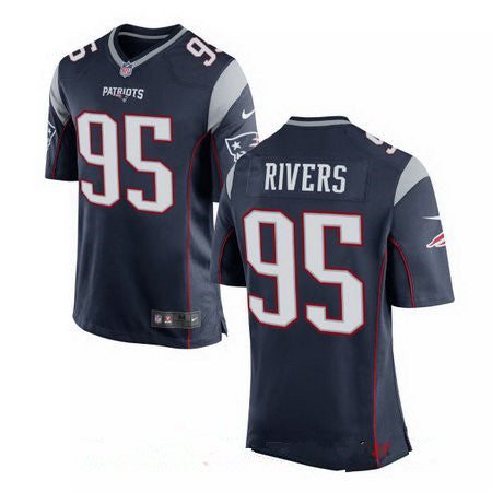 Mens 2017 Nfl Draft New England Patriots 95 Derek Rivers Navy Blue Team Color Stitched Nfl Nike Elite Jersey