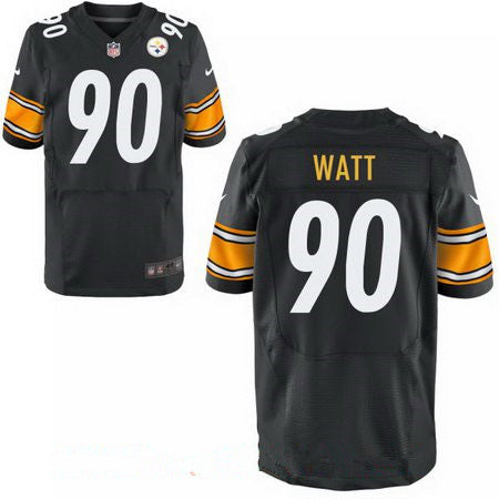 Mens 2017 Nfl Draft Pittsburgh Steelers 90 T J Watt Black Team Color Stitched Nfl Nike Elite Jersey