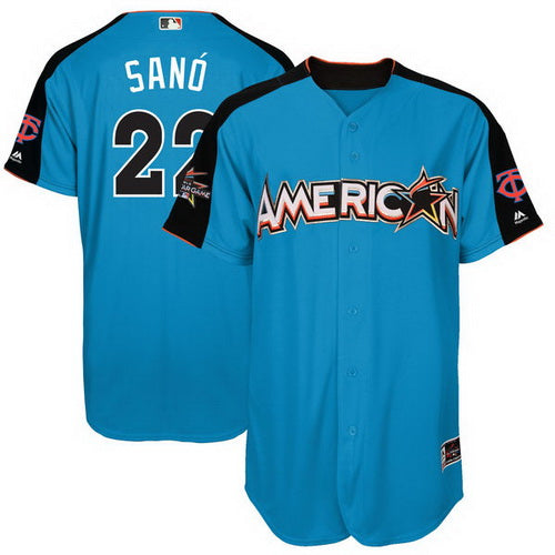 Mens American League Minnesota Twins 22 Miguel Sano Majestic Blue 2017 Mlb All star Game Home Run Derby Player Jersey
