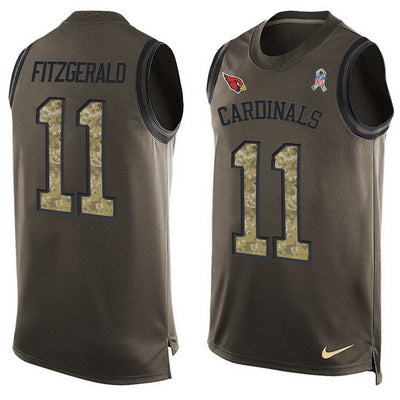 Mens Arizona Cardinals 11 Larry Fitzgerald Green Salute To Service Hot Pressing Player Name Number Nike Nfl Tank Top Jersey