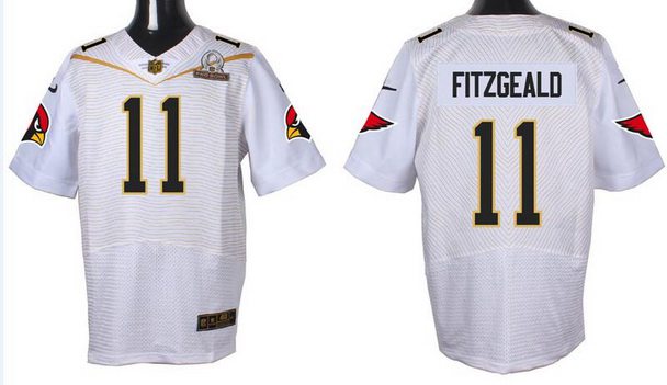 Mens Arizona Cardinals 11 Larry Fitzgerald White 2016 Pro Bowl Nike Elite Jersey