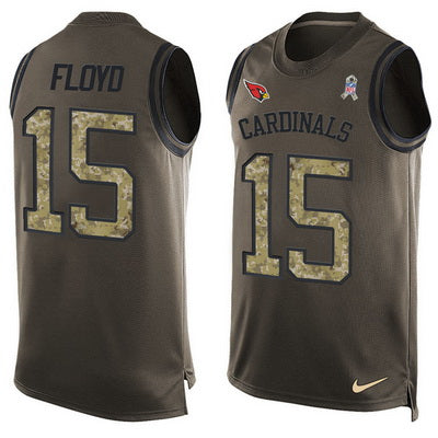 Mens Arizona Cardinals 15 Michael Floyd Green Salute To Service Hot Pressing Player Name Number Nike Nfl Tank Top Jersey