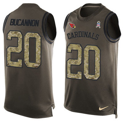 Mens Arizona Cardinals 20 Deone Bucannon Green Salute To Service Hot Pressing Player Name Number Nike Nfl Tank Top Jersey