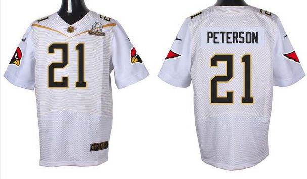 Mens Arizona Cardinals 21 Patrick Peterson White 2016 Pro Bowl Nike Elite Jersey