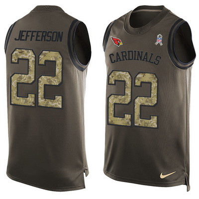 Mens Arizona Cardinals 22 Tony Jefferson Green Salute To Service Hot Pressing Player Name Number Nike Nfl Tank Top Jersey