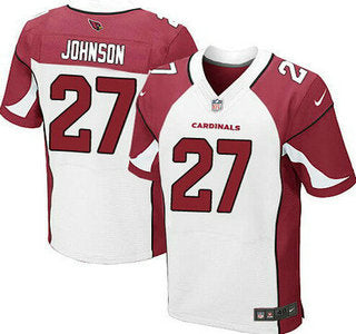Mens Arizona Cardinals 27 Chris Johnson White Road Nfl Nike Elite Jersey