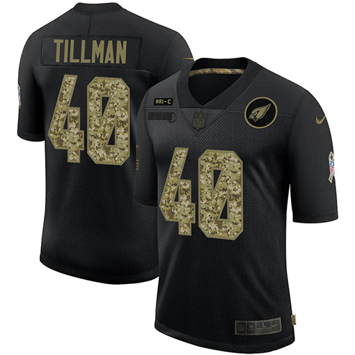 Mens Arizona Cardinals 40 Pat Tillman 2020 Black Camo Salute To Service Stitched Nfl Jersey