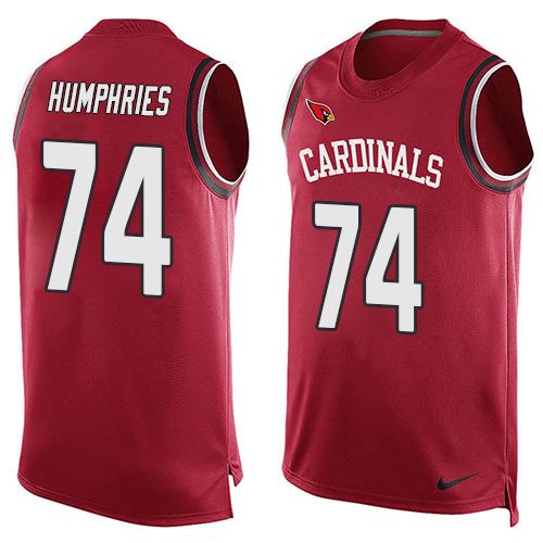 Mens Arizona Cardinals 74 Dj Humphries Red Hot Pressing Player Name Number Nike Nfl Tank Top Jersey