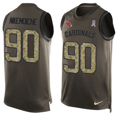 Mens Arizona Cardinals 90 Robert Nkemdiche Green Salute To Service Hot Pressing Player Name Number Nike Nfl Tank Top Jersey