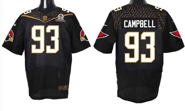 Mens Arizona Cardinals 93 Calais Campbell Black 2016 Pro Bowl Nike Elite Jersey