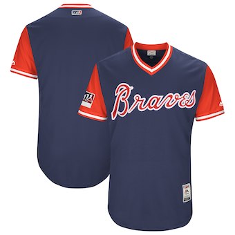 Mens Atlanta Braves Blank Majestic Navy 2018 Players Weekend Authentic Team Jersey