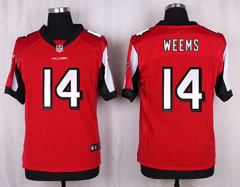 Mens Atlanta Falcons 14 Eric Weems Red Team Color Nfl Nike Elite Jersey