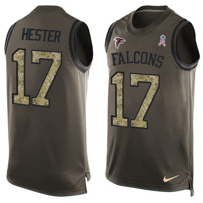Mens Atlanta Falcons 17 Devin Hester Green Salute To Service Hot Pressing Player Name Number Nike Nfl Tank Top Jersey
