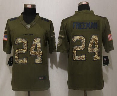 Mens Atlanta Falcons 24 Devonta Freeman Green Salute To Service 2015 Nfl Nike Limited Jersey