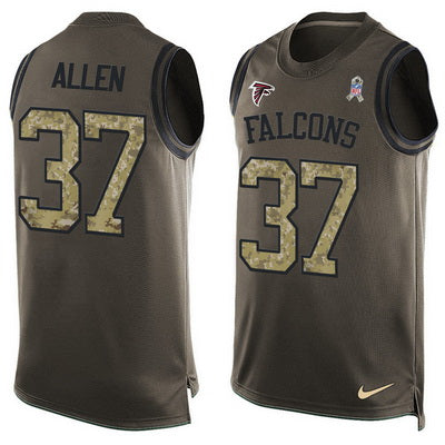 Mens Atlanta Falcons 37 Ricardo Allen Green Salute To Service Hot Pressing Player Name Number Nike Nfl Tank Top Jersey