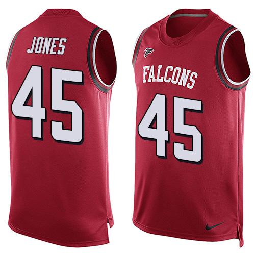 Mens Atlanta Falcons 45 Deion Jones Red Hot Pressing Player Name Number Nike Nfl Tank Top Jersey
