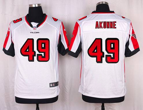 Mens Atlanta Falcons 49 Derek Akunne White Road Nfl Nike Elite Jersey