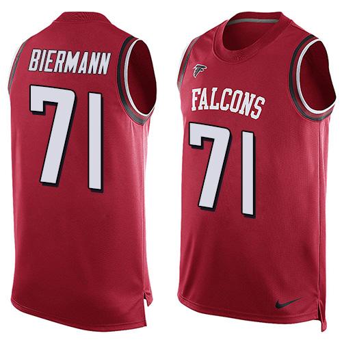 Mens Atlanta Falcons 71 Kroy Biermann Red Hot Pressing Player Name Number Nike Nfl Tank Top Jersey