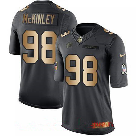 Mens Atlanta Falcons 98 Takkarist Mckinley Anthracite Gold 2016 Salute To Service Stitched Nfl Nike Limited Jersey