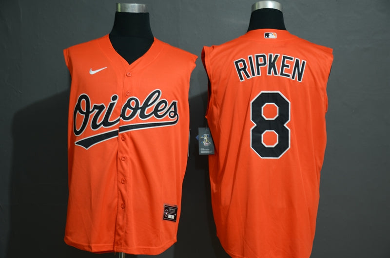 Mens Baltimore Orioles 8 Cal Ripken Jr Orange 2020 Cool And Refreshing Sleeveless Fan Stitched Mlb Nike Jersey