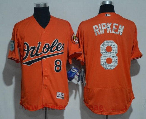Mens Baltimore Orioles 8 Cal Ripken Retired Orange 2017 Spring Training Stitched Mlb Majestic Flex Base Jersey
