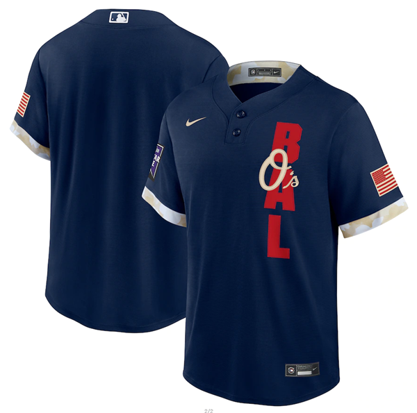 Mens Baltimore Orioles Blank 2021 Navy All star Cool Base Stitched Mlb Jersey