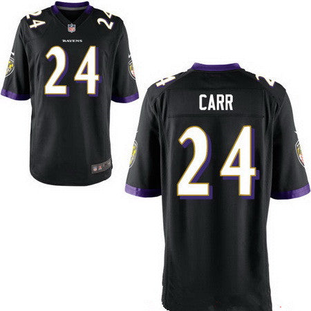 Mens Baltimore Ravens 24 Brandon Carr Black Alternate Stitched Nfl Nike Elite Jersey
