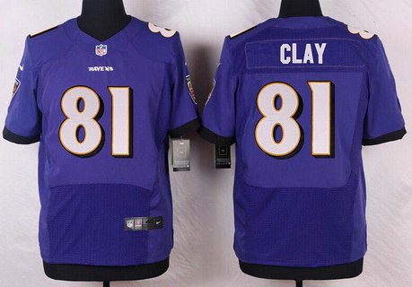 Mens Baltimore Ravens 81 Kaelin Clay Purple Team Color Nfl Nike Elite Jersey