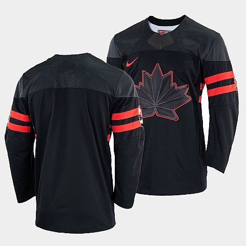 Mens Blank Canada Hockey Black 2022 Beijing Winter Olympic Alternate Rrplica Jersey