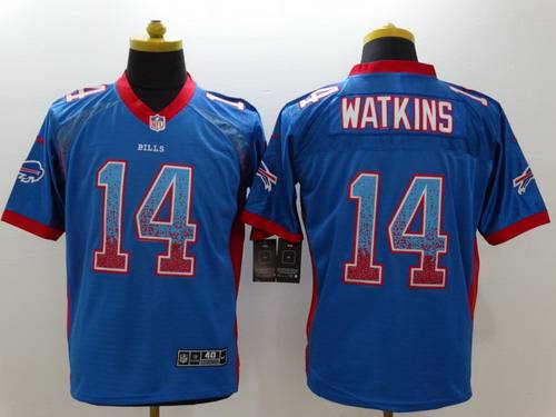 Mens Buffalo Bills 14 Sammy Watkins Nike Drift Fashion Blue Elite Jersey